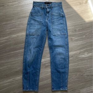 Veronica Beard Charlie Barrel High Rise Jeans Durango Medium Wash Sz 25 EUC